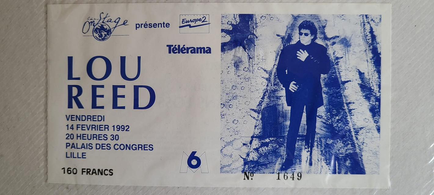 tICKET DE LOU REED À LILLE, 1992 (collection privée de yves Royer)