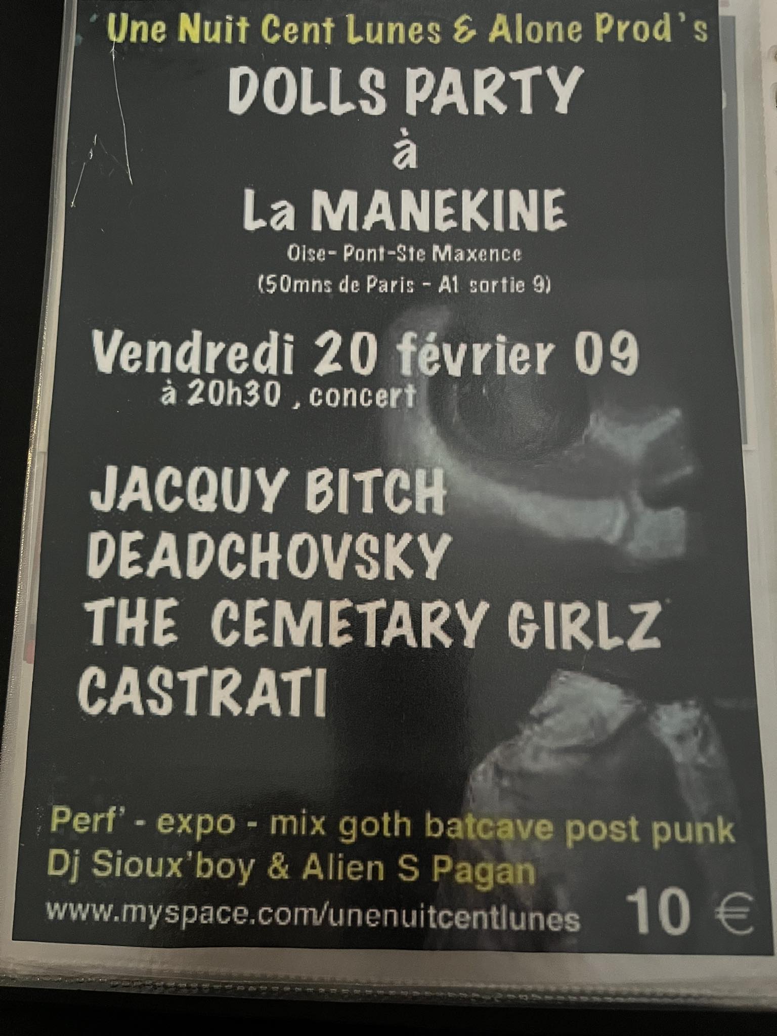 Flyer du festival Dolls Party à la Manekine Oise en 2009