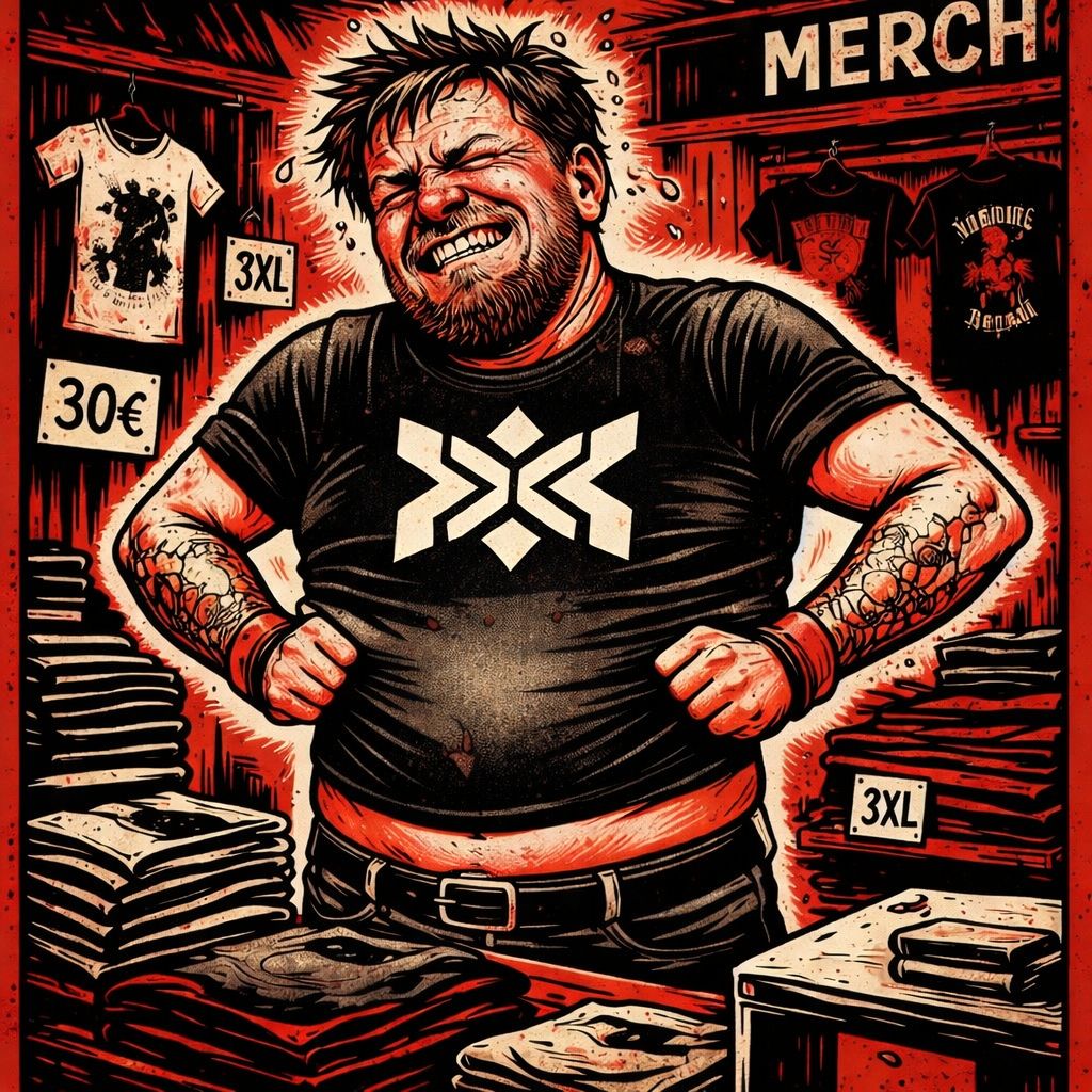 illustration d'un stand de merch de festival