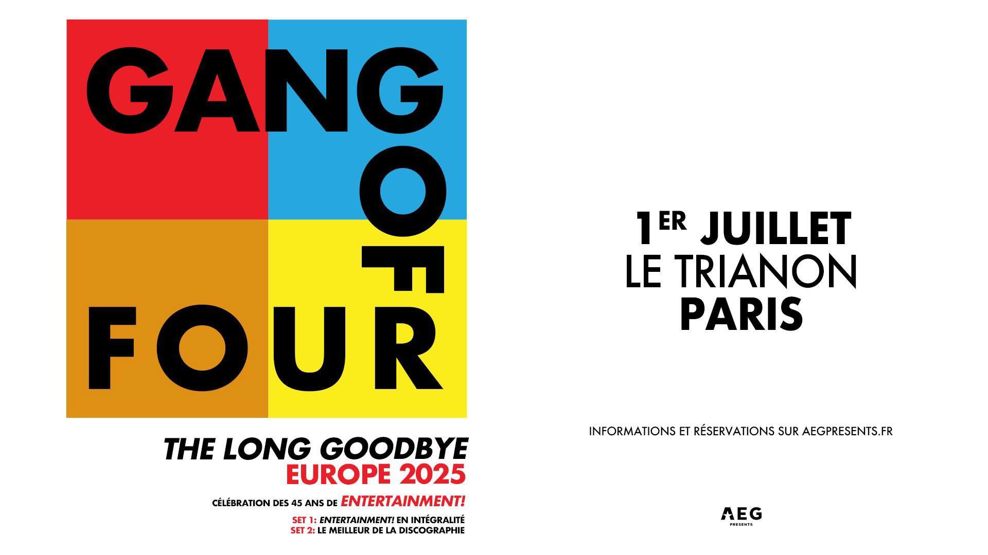 Gang of Four avec Jon King et Hugo Burnham pour la tournée Entertainment!