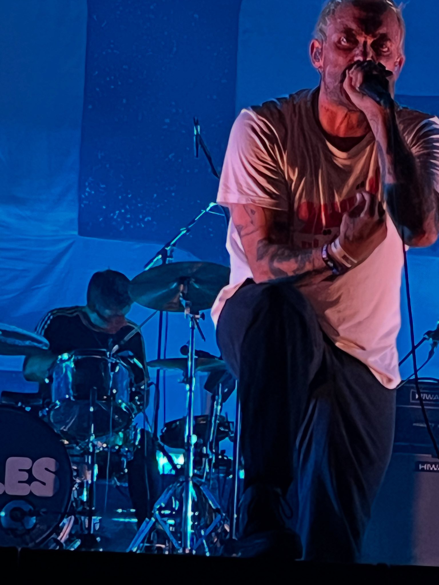 IDLES en concert au Cabaret Vert avec Joe Talbot et Mark Bowen sur scène.
