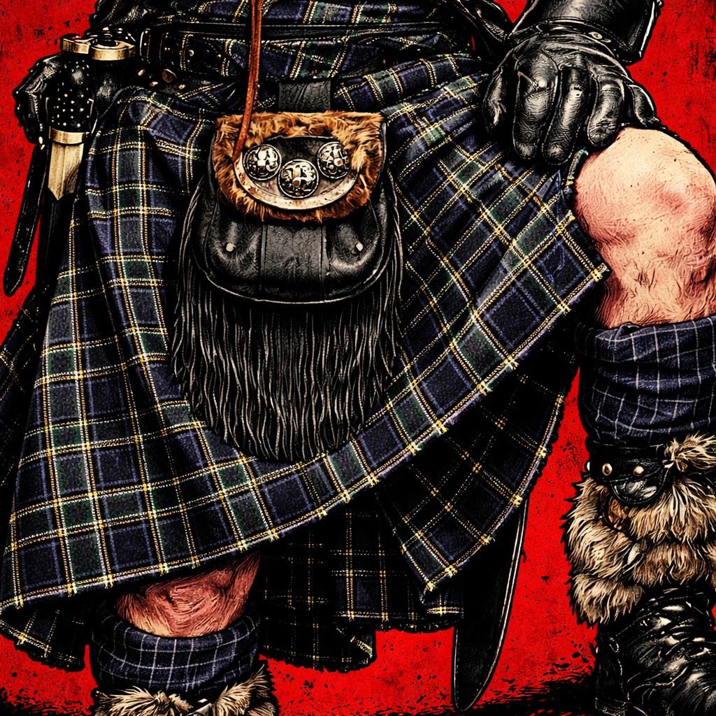 illustration d'un mec en kilt