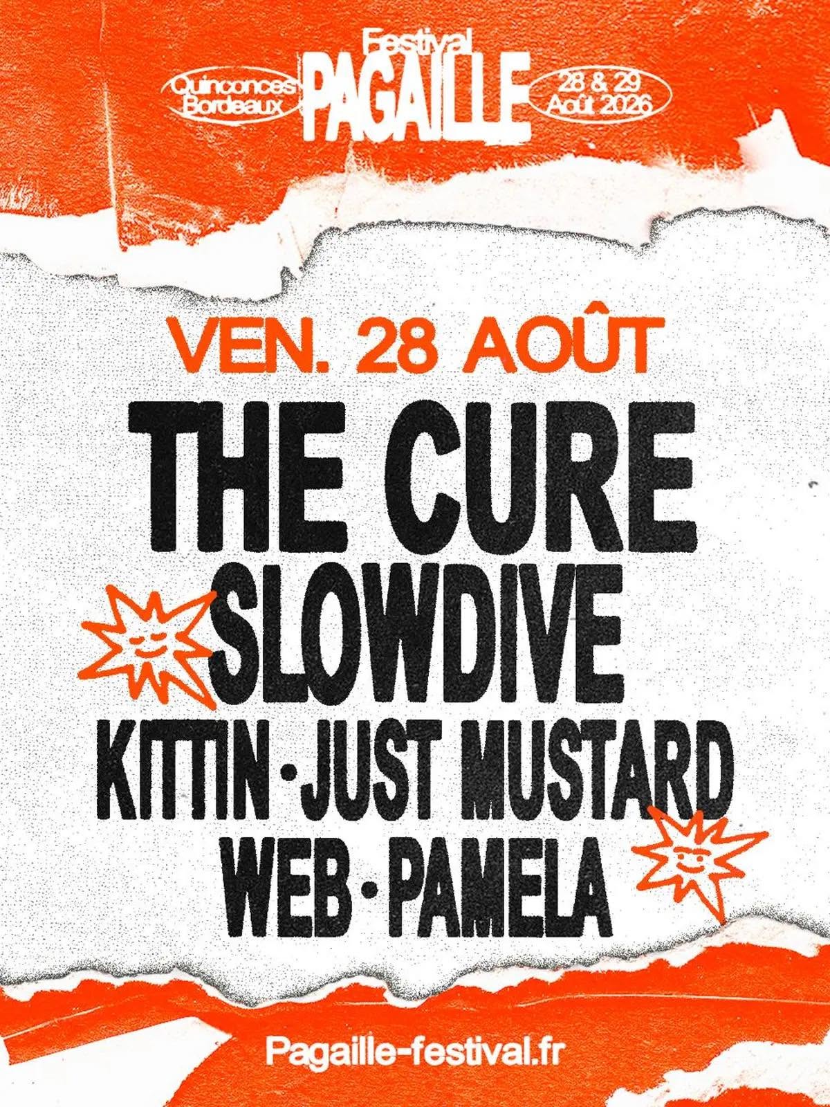 The Cure, Slowdive et Just Mustard au Pagaille Festival 2026 à Bordeaux, place des Quinconces.