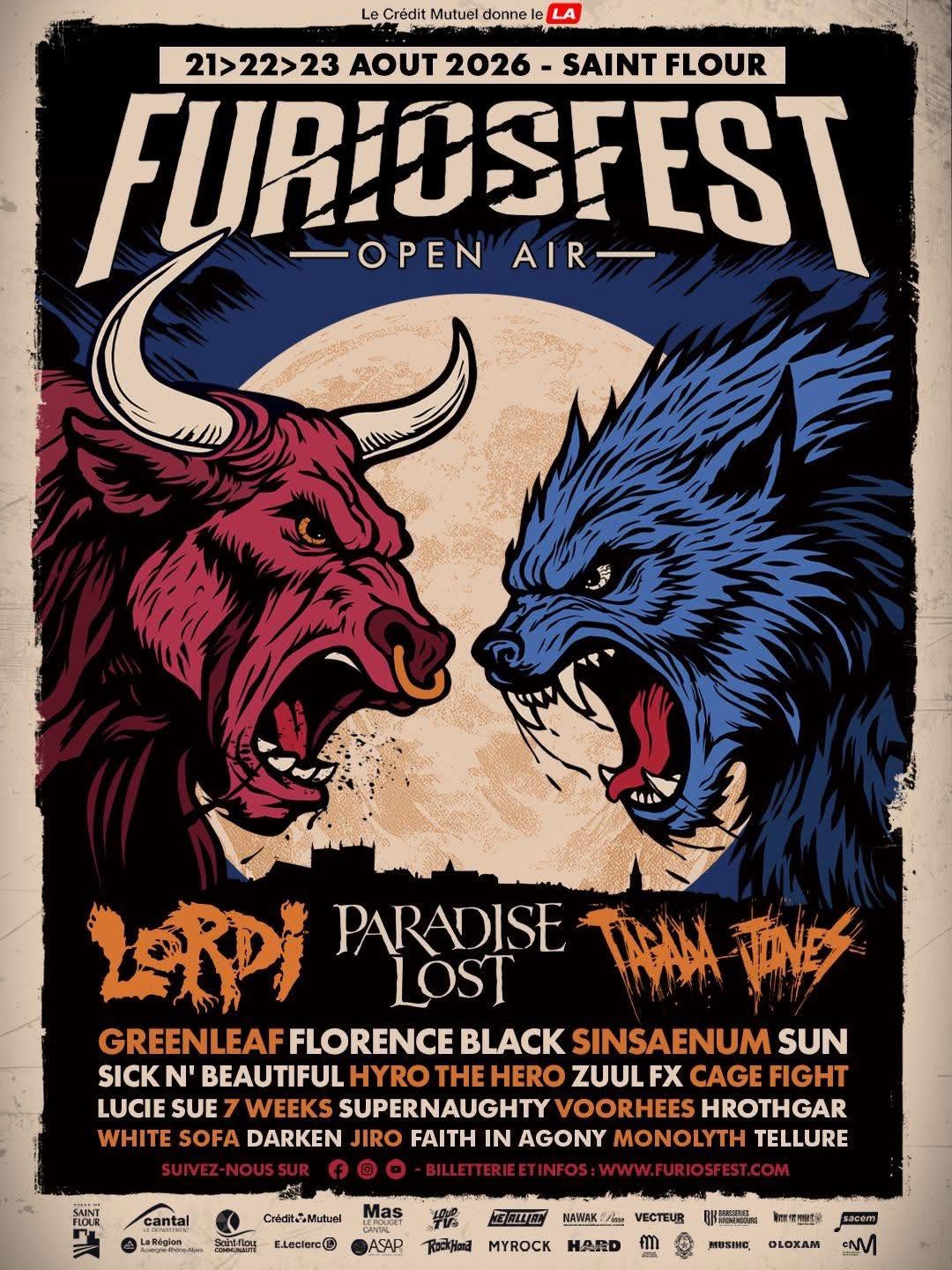 FuriosFest Open Air 2026 à Saint-Flour avec Paradise Lost, Lordi et un festival metal organisé au cœur du Cantal sur les terres volcaniques d'Auvergne.