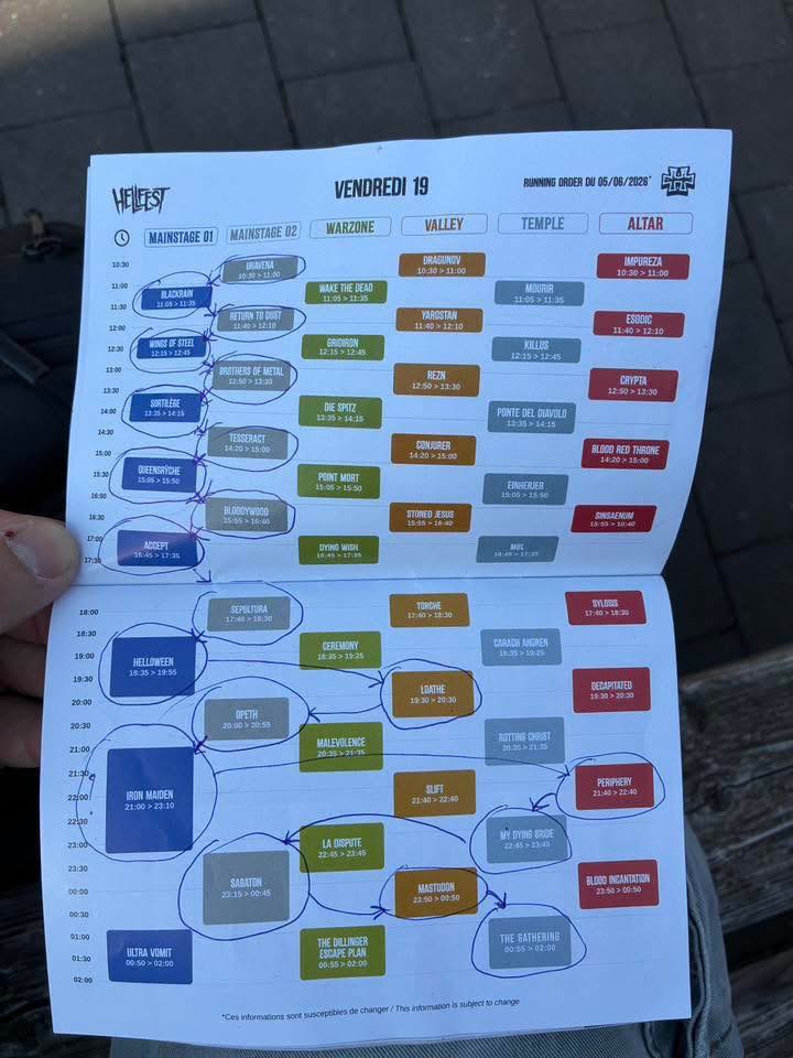 running order hellfest 2026