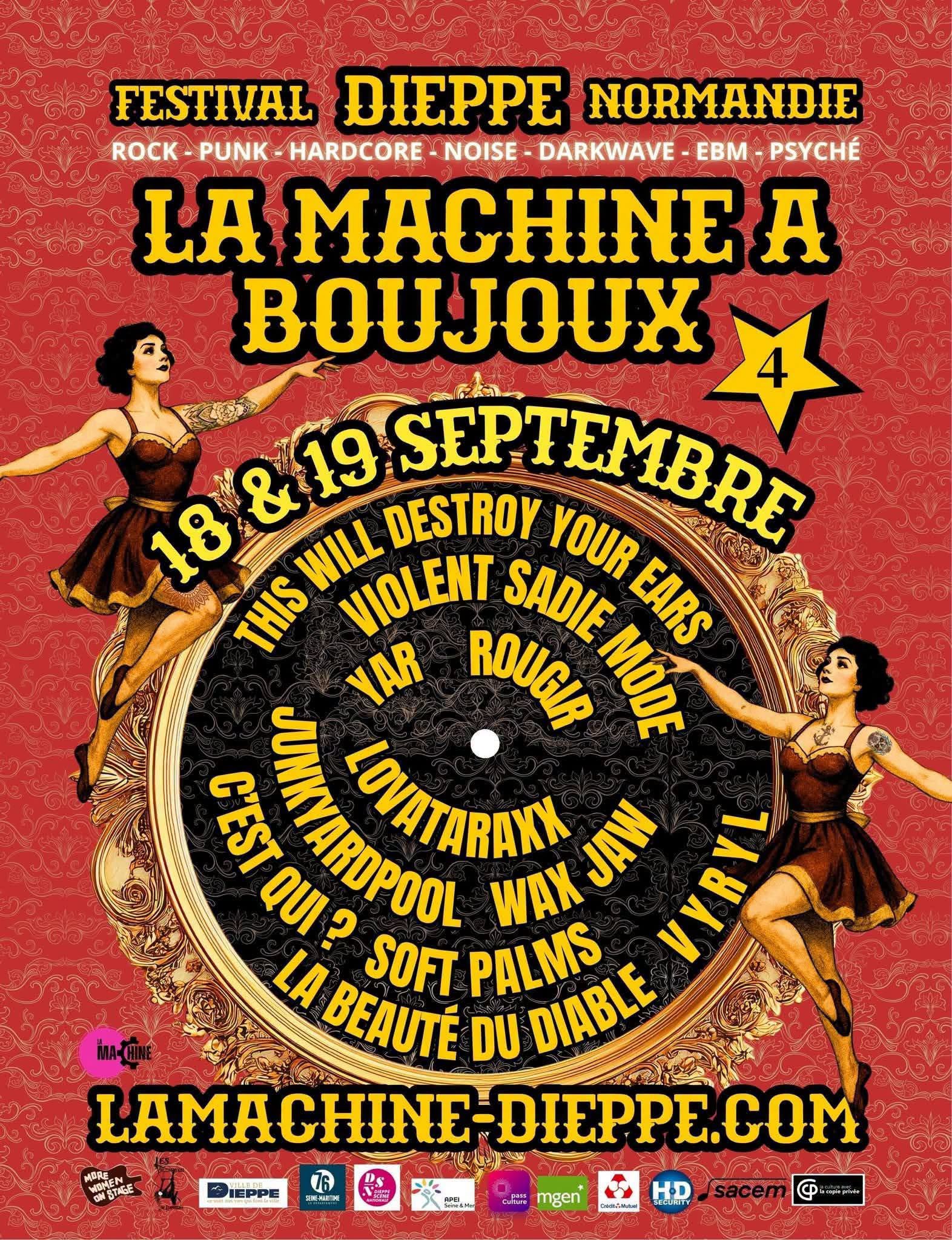 Affiche La Machine à Boujoux 2026 à Dieppe les 18 et 19 septembre