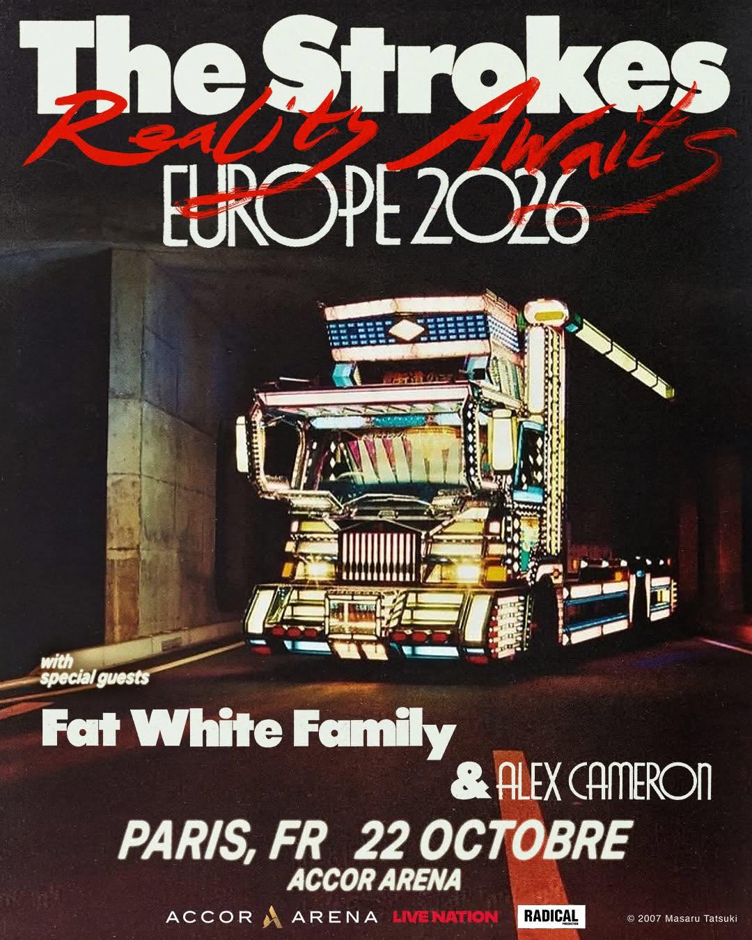 THE STROKES FAT WHITE FAMILY AFFICHE PARIS ZENITH 2026