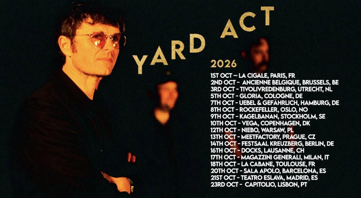 Yard Act, groupe de post-punk britannique originaire de Leeds, en tournée en France et en Belgique en 2026.