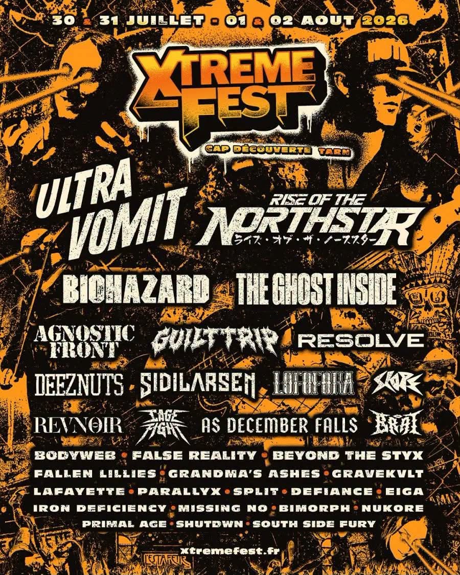 XTREME FEST 2026 à Cap'Découverte dans le Tarn avec concerts de punk, hardcore et metal, fosse, public et ancienne mine à ciel ouvert.
