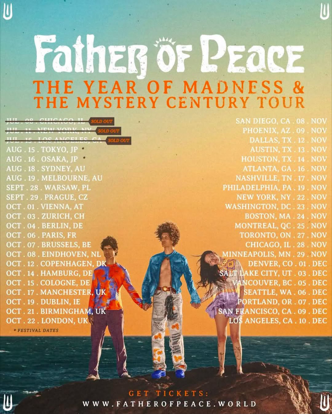 Father Of Peace en concert avec son style Suncore mêlant rock alternatif, psychédélisme et metal progressif, en tournée européenne avec une date à Paris.