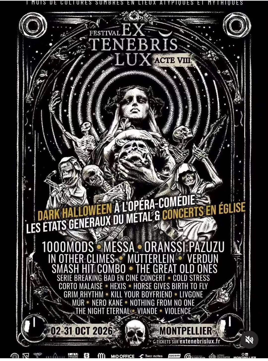 Ex Tenebris Lux 2026 festival metal et cultures sombres à Montpellier