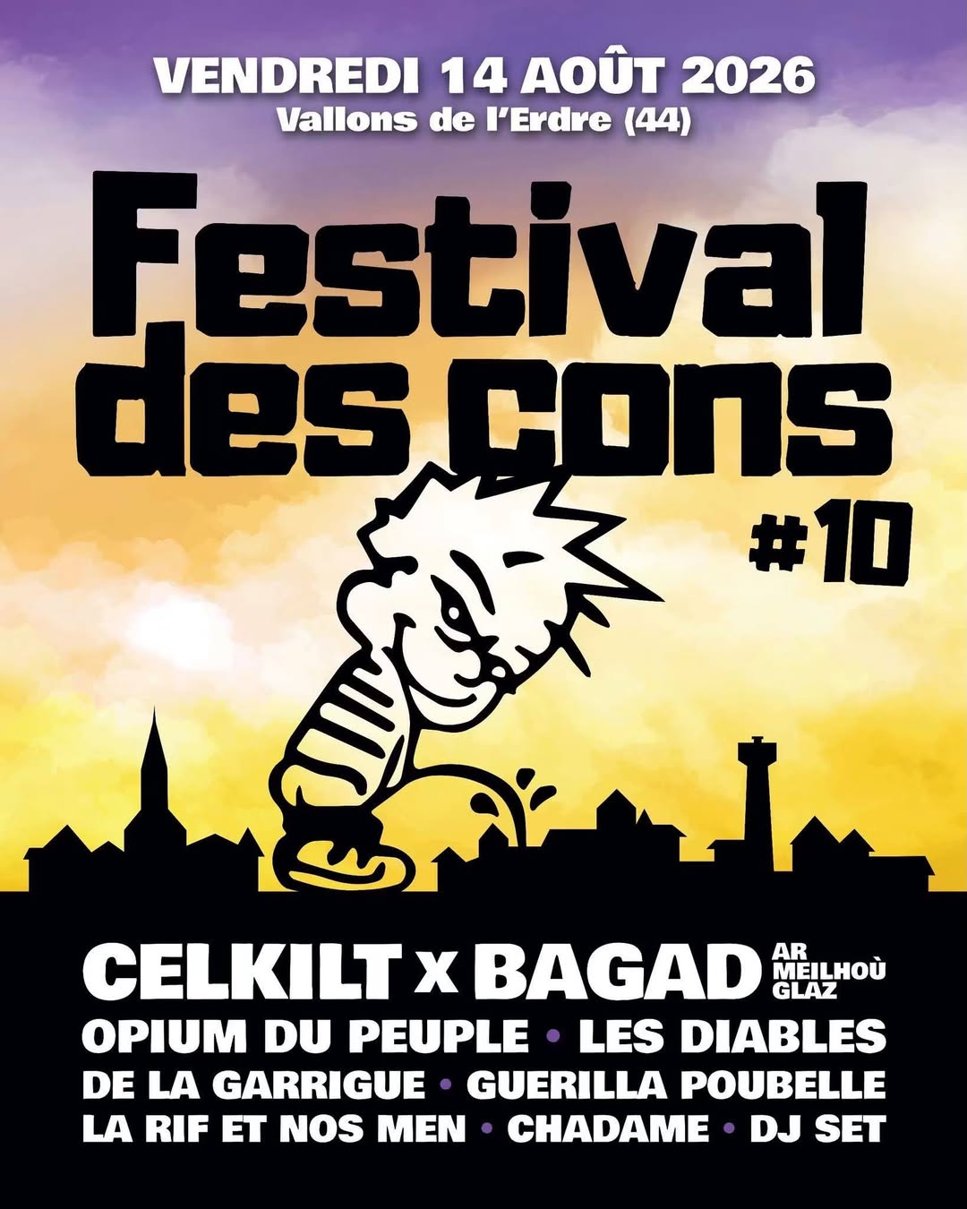 Le Festival des Cons aux Vallons de l'Erdre près de Nantes, festival rock et punk en plein air.