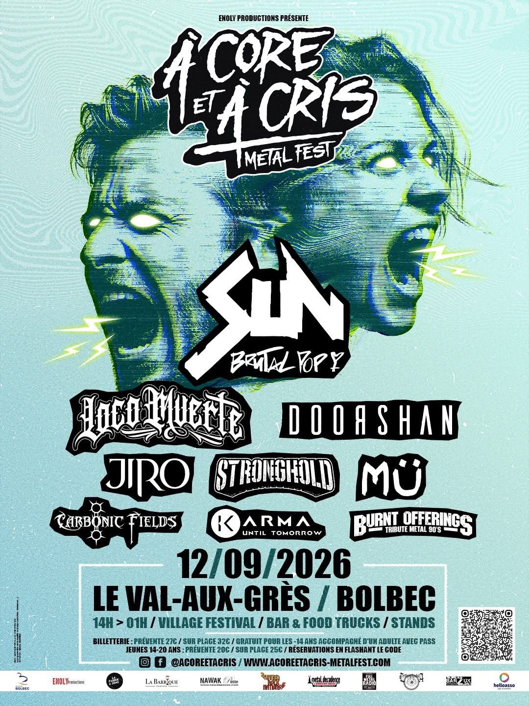 Affiche À Core et à Cris Metal Fest 2026 à Bolbec avec SUN et LocoMuerte