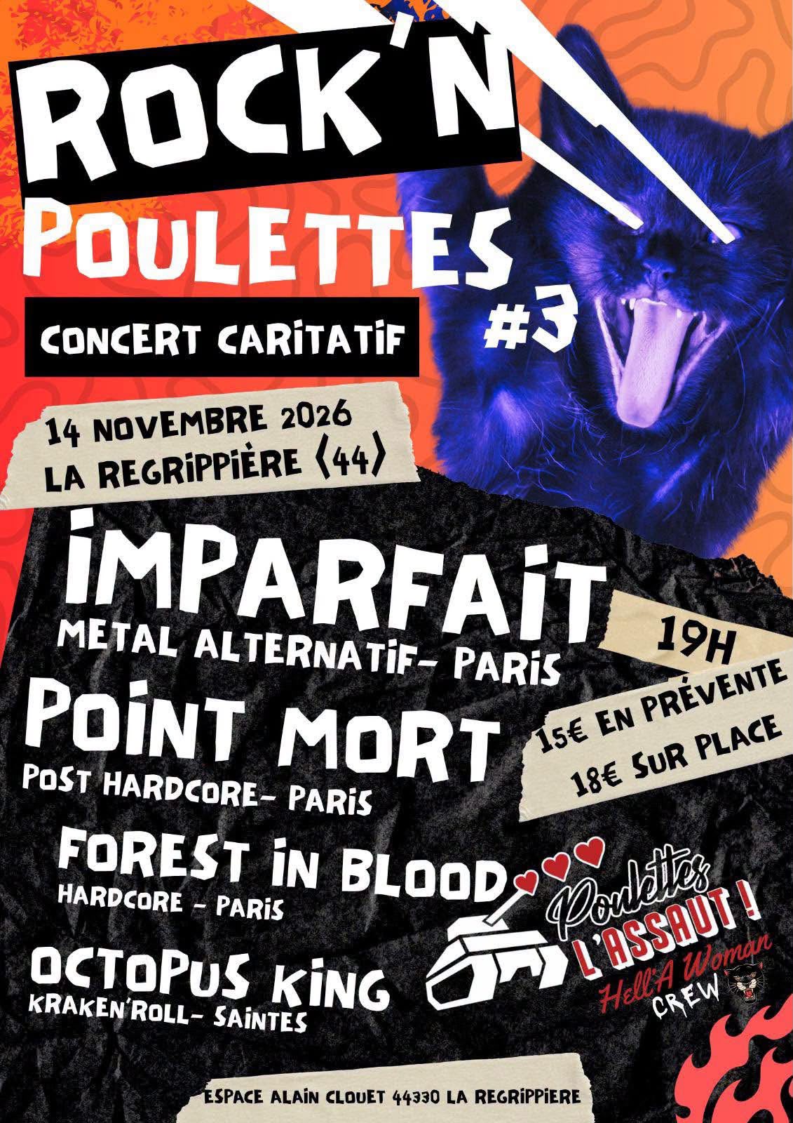 Rock’N’Poulettes 2026 à La Regrippière avec Imparfait, Point Mort, Forest In Blood et Octopus King