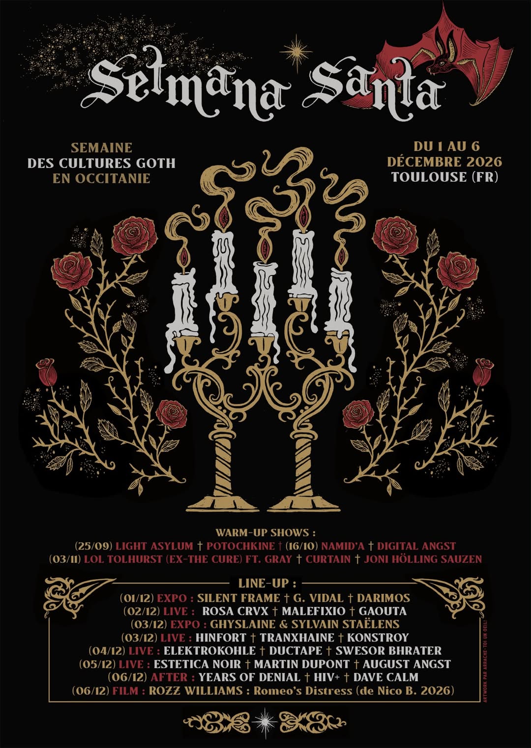 La Setmana Santa 2026 festival goth darkwave post-punk à Toulouse