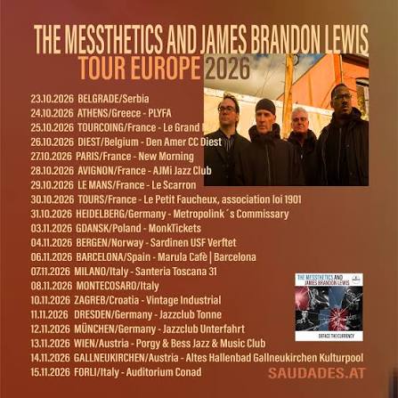 The Messthetics et James Brandon Lewis – concerts en France et Belgique en octobre 2026