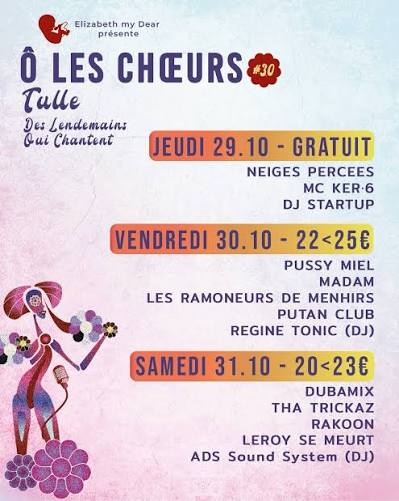 Affiche du festival Ô les Chœurs, 30e édition du 29 au 31 octobre 2026 à Tulle, Corrèze